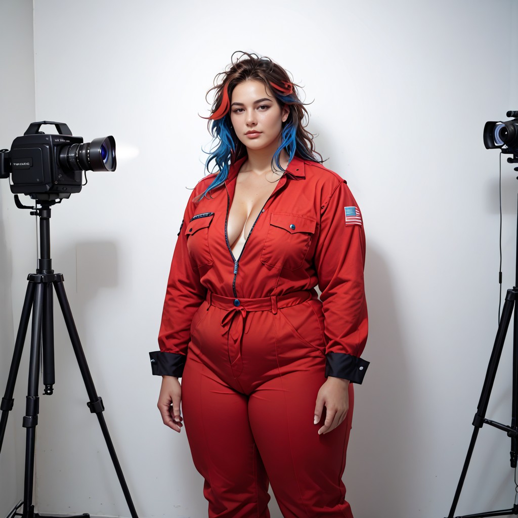 Purple, With A Focus On The Subjects Face, 25+ BBW AI Porn