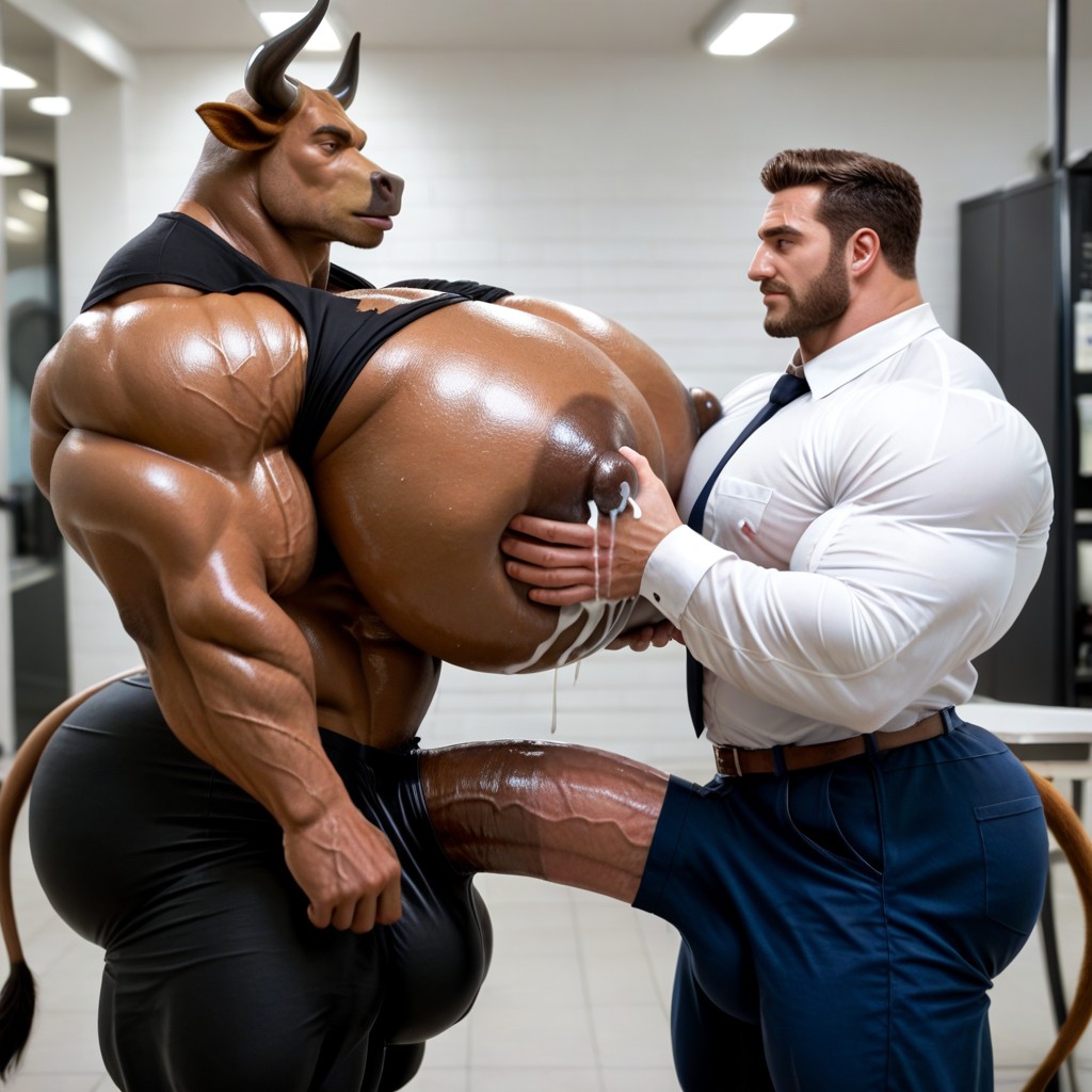 Huge Arms, Pec Garbbing, Gigantic AI Gay Porn