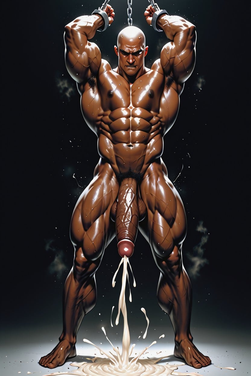 Reddish Black Tanned Skin, The Cocoa Colored Nipples Were Hard And Prominently, Highly Detailed Cock AI Gay Porn