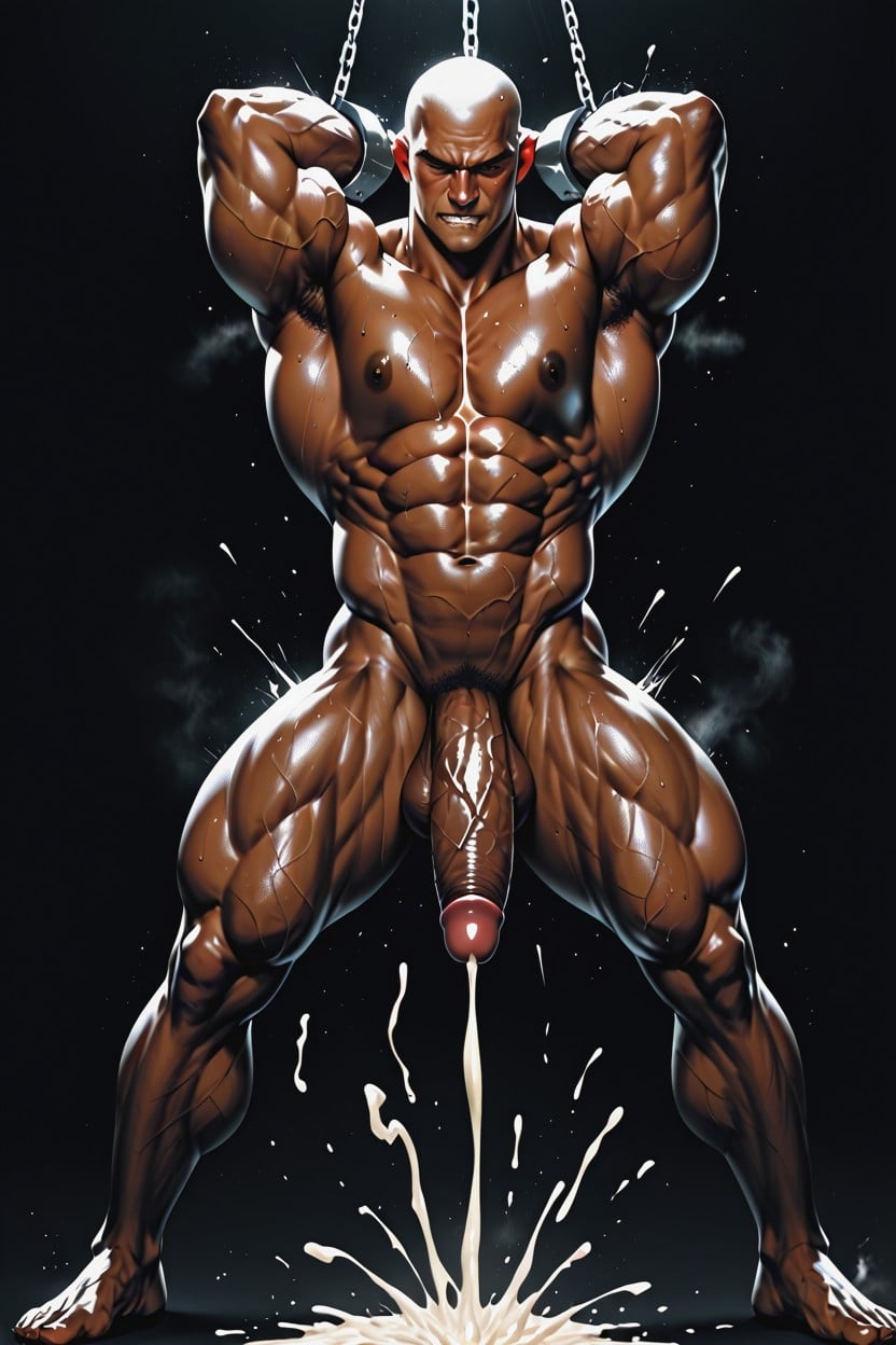 Highly Detailed Cock, Huge Cumshot, No Hair AI Gay Porn