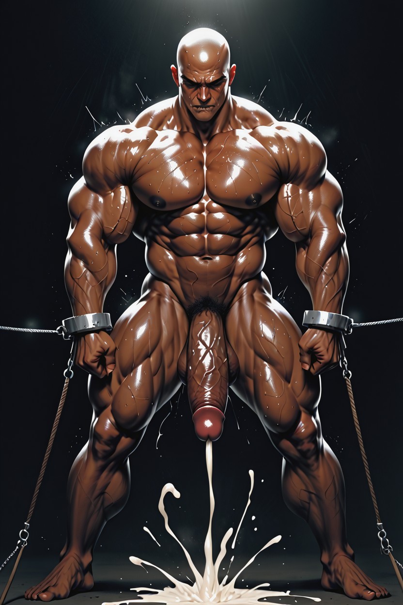 Ebony Skin, Angry, Vertically Erect Penis AI Gay Porn