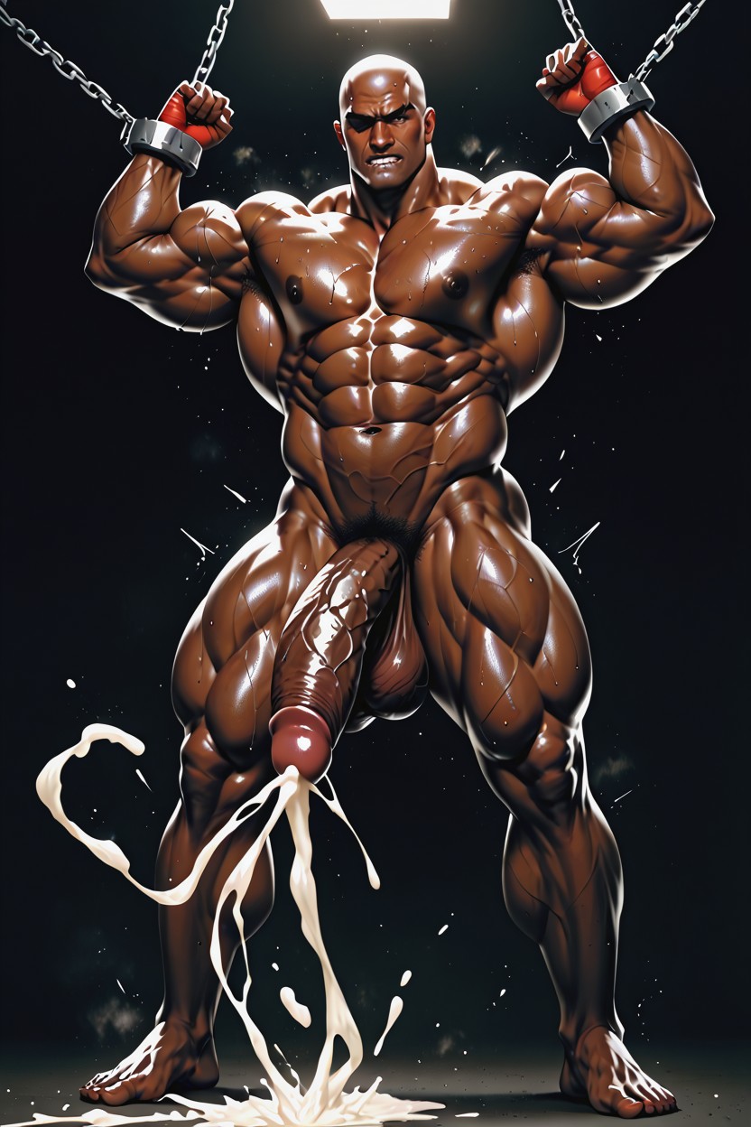Extraordinary Massive Ripped Bodybuilder, Perfectly Sculpted Muscles, Vertically Erect Penis AI Gay Porn