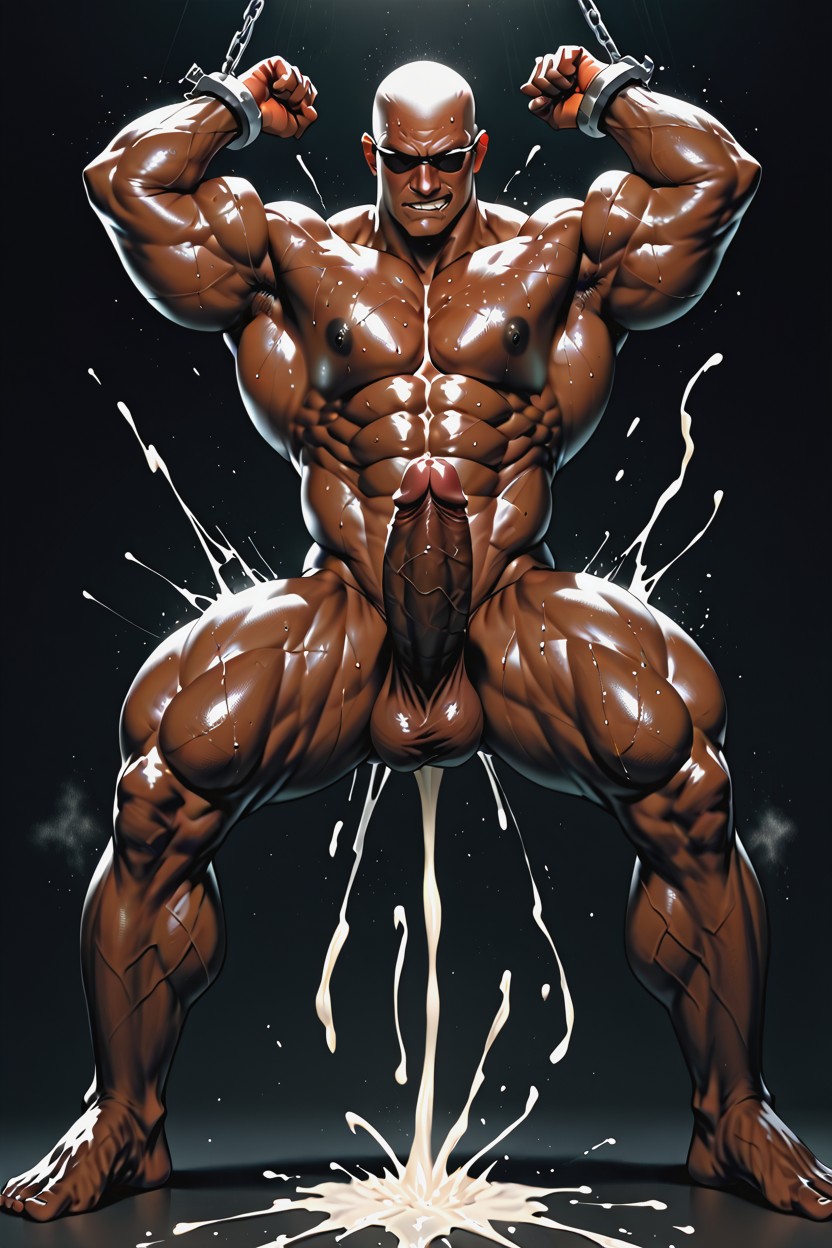 The Cocoa Colored Nipples Were Hard And Prominently, Biting Lip, Limbs Spread Out AI Gay Porn