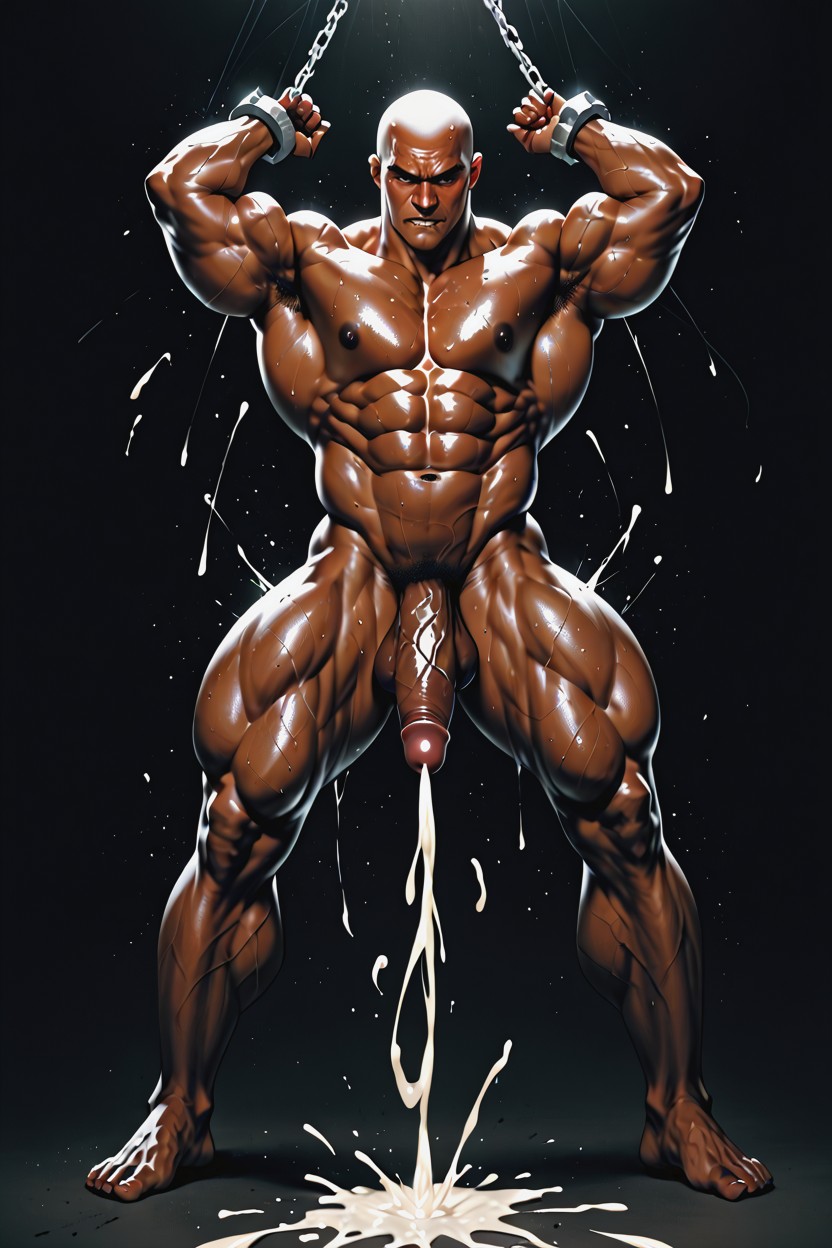 The Sweat Covered His Muscular Physique, 18+, The Penis Swelled Up Hideously AI Gay Porn