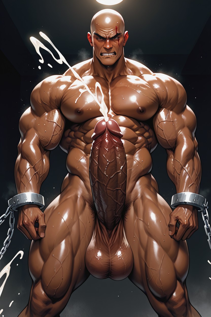 Extremely Sweaty, 18+, Perfectly Sculpted Muscles AI Gay Porn