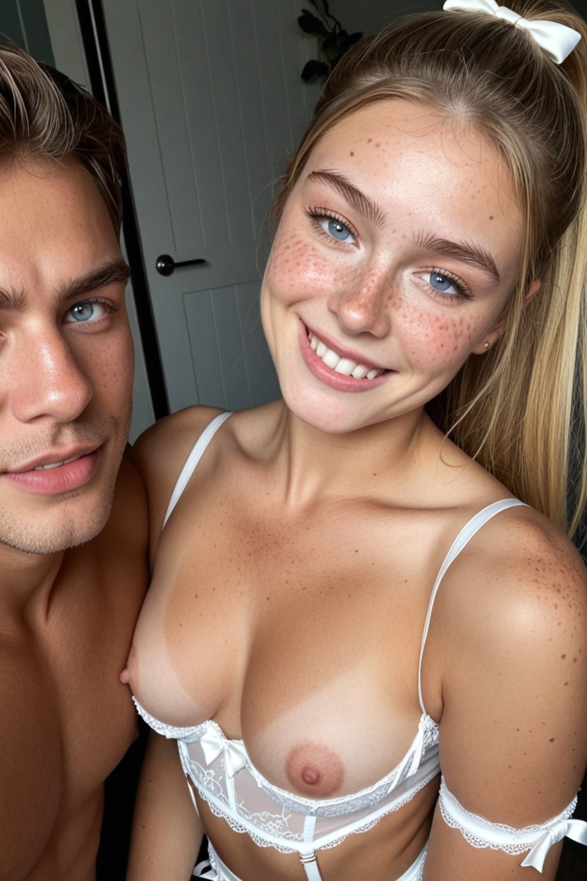 Extremely White Skin, Highly Detailed Face, Freckles AI Porn