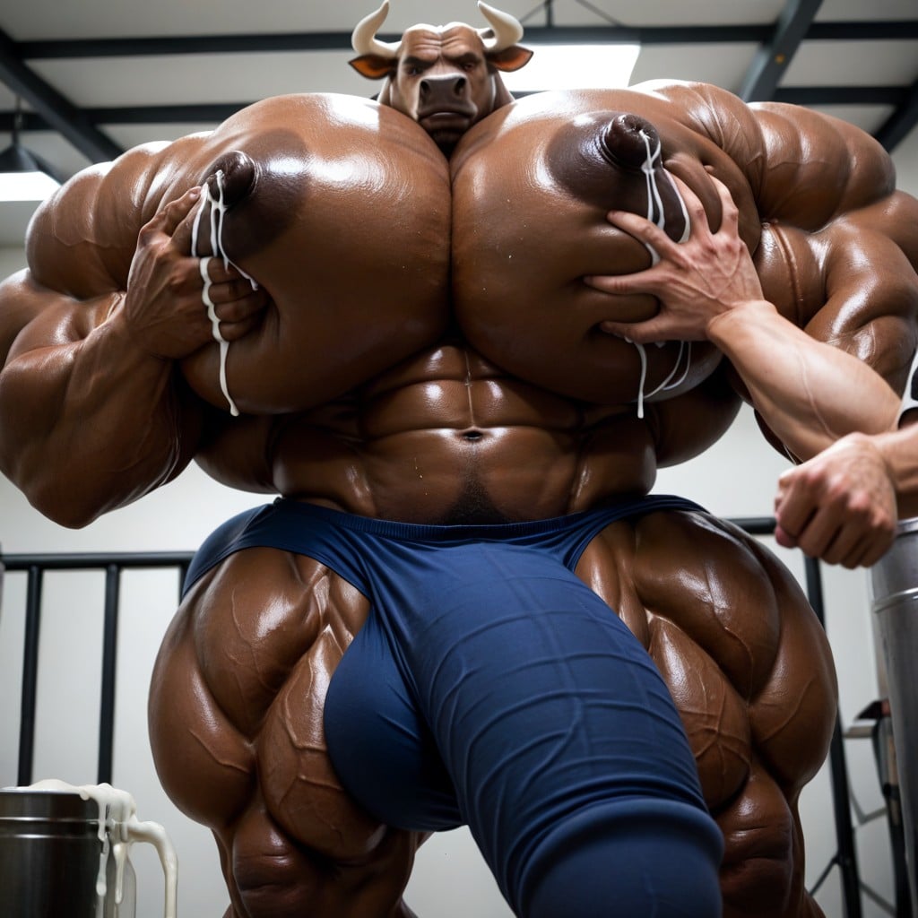 하이퍼 하체 무거운, Erect Gigantic Penis, Milk Gushing Out Of Nipples 게이 AI 포르노