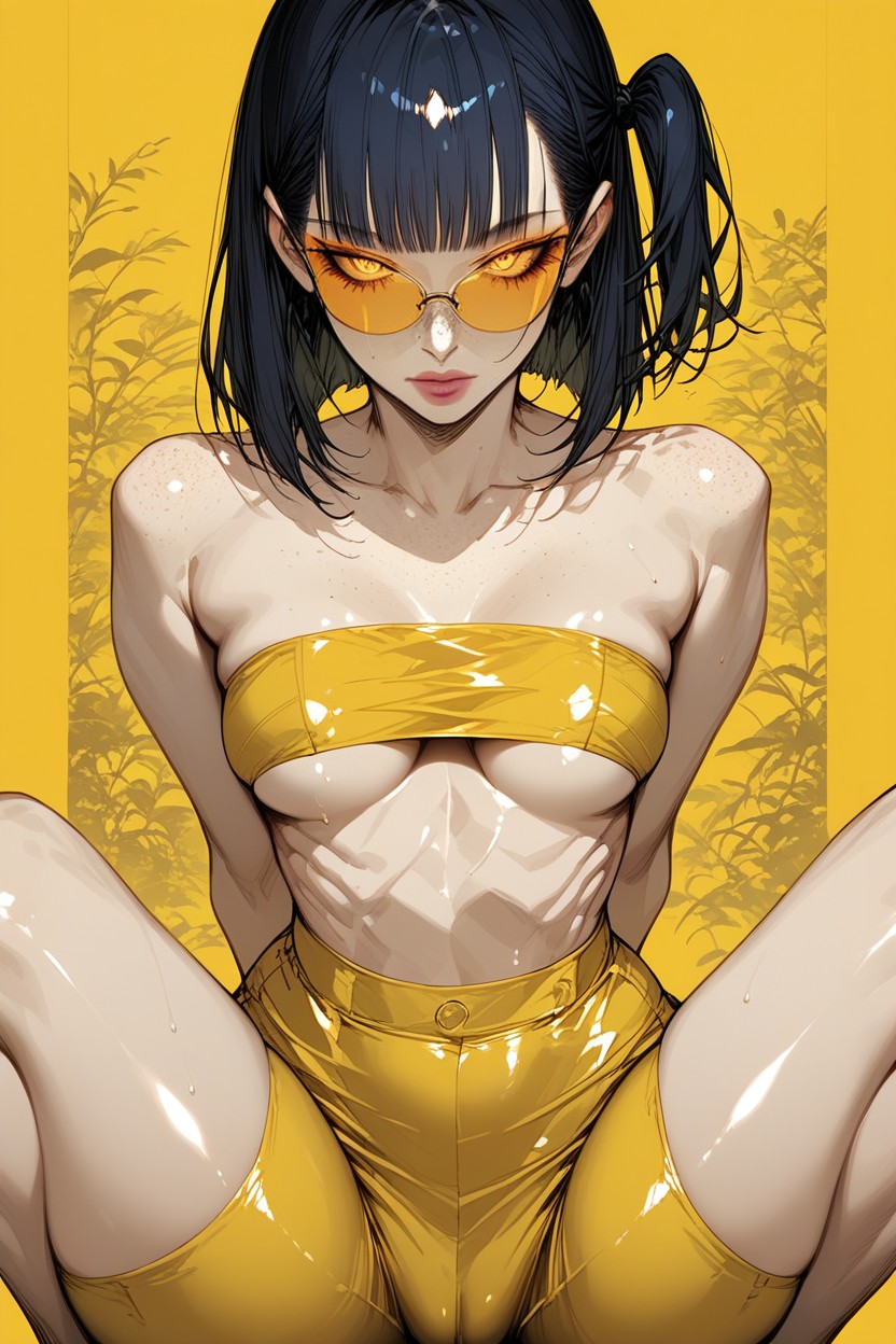 Hip Bones, High Cheekbones, Blue Thick Eye Makeup Porno IA Hentai