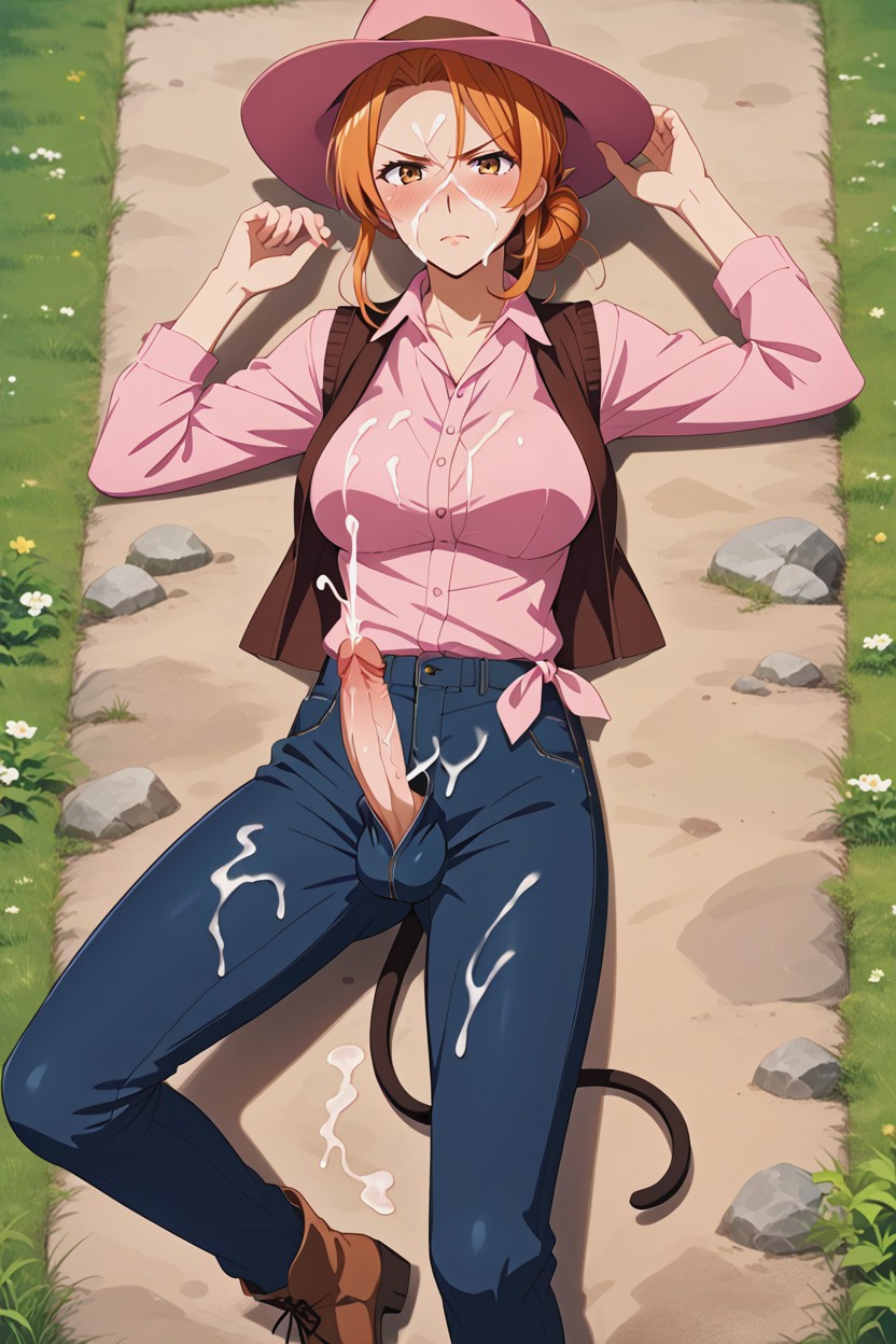 Single Hair Bun, Cowboy Pants, Collared Shirt Porno IA