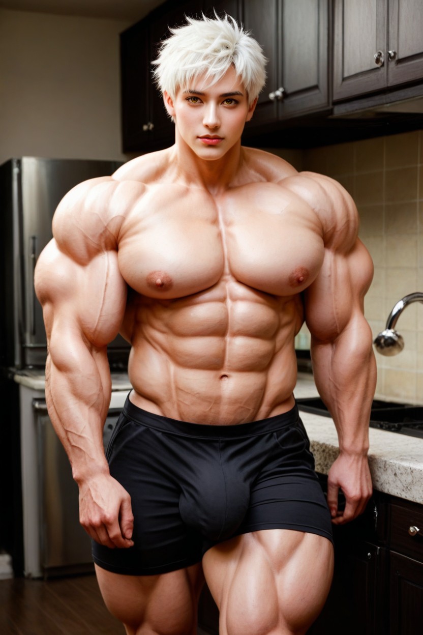 Gigantic Muscles, Huge Balls, Sissify AI Porn