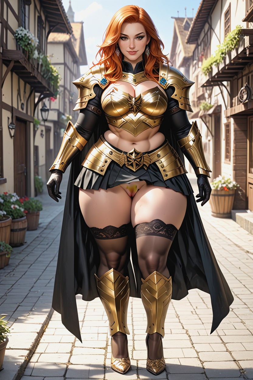 Golden Armour, Ultra Detailed Skin, Freckles AI Porn