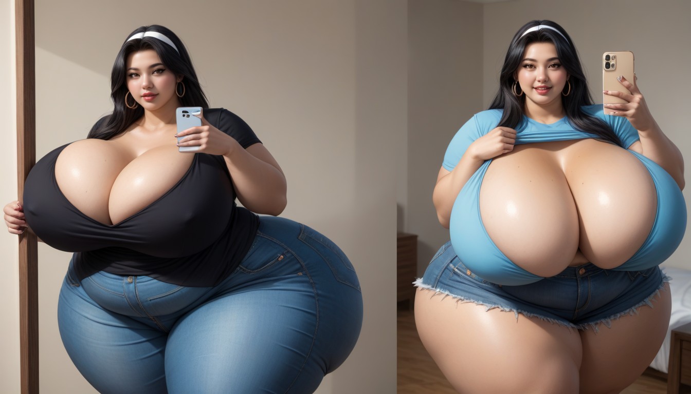 The Most Perfect Face, The Most Perfect Sexy Thick Plump Very Fat Asian American Woman, Most Hyper Ultra Mega Busty Woman Ever To Be Seen BBW AI Porn