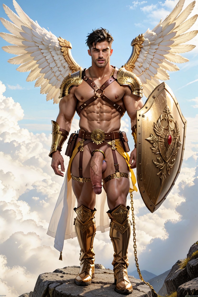 Grand, Angel, Wearing Revealing Golden Armor Porno IA Gay