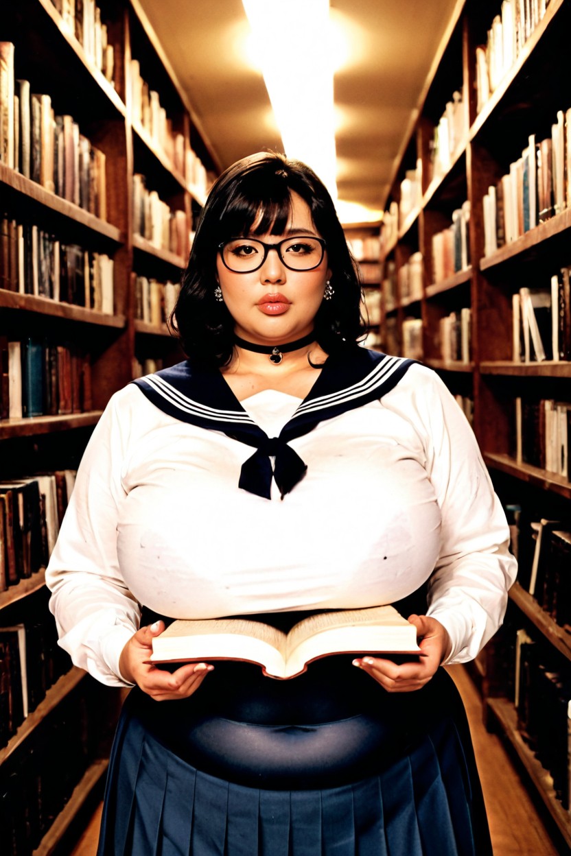 Black Glasses, Japanese Woman, Shy AI Porn