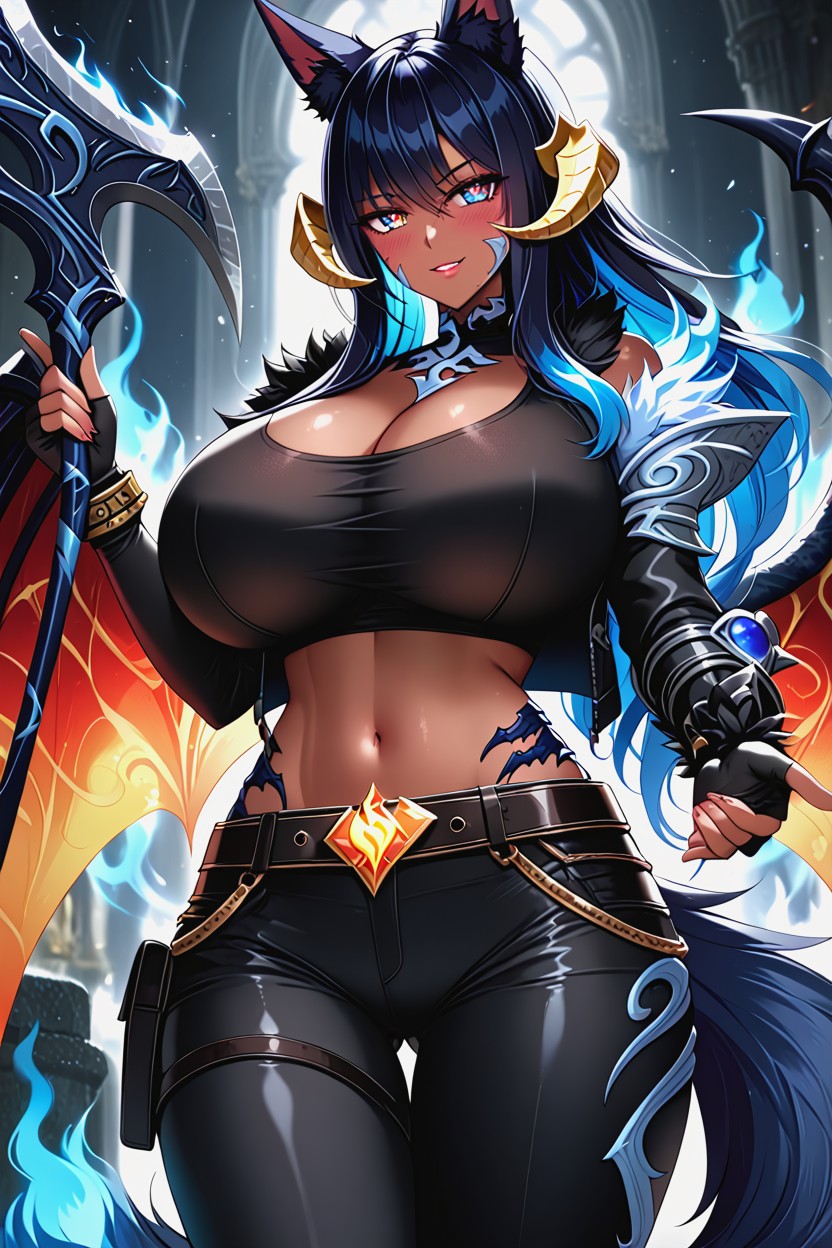 "carrying Massive Sword On Back", "val Kha From Ffxiv", Huge Fluffy Fox Ears On Head Porno ebony IA