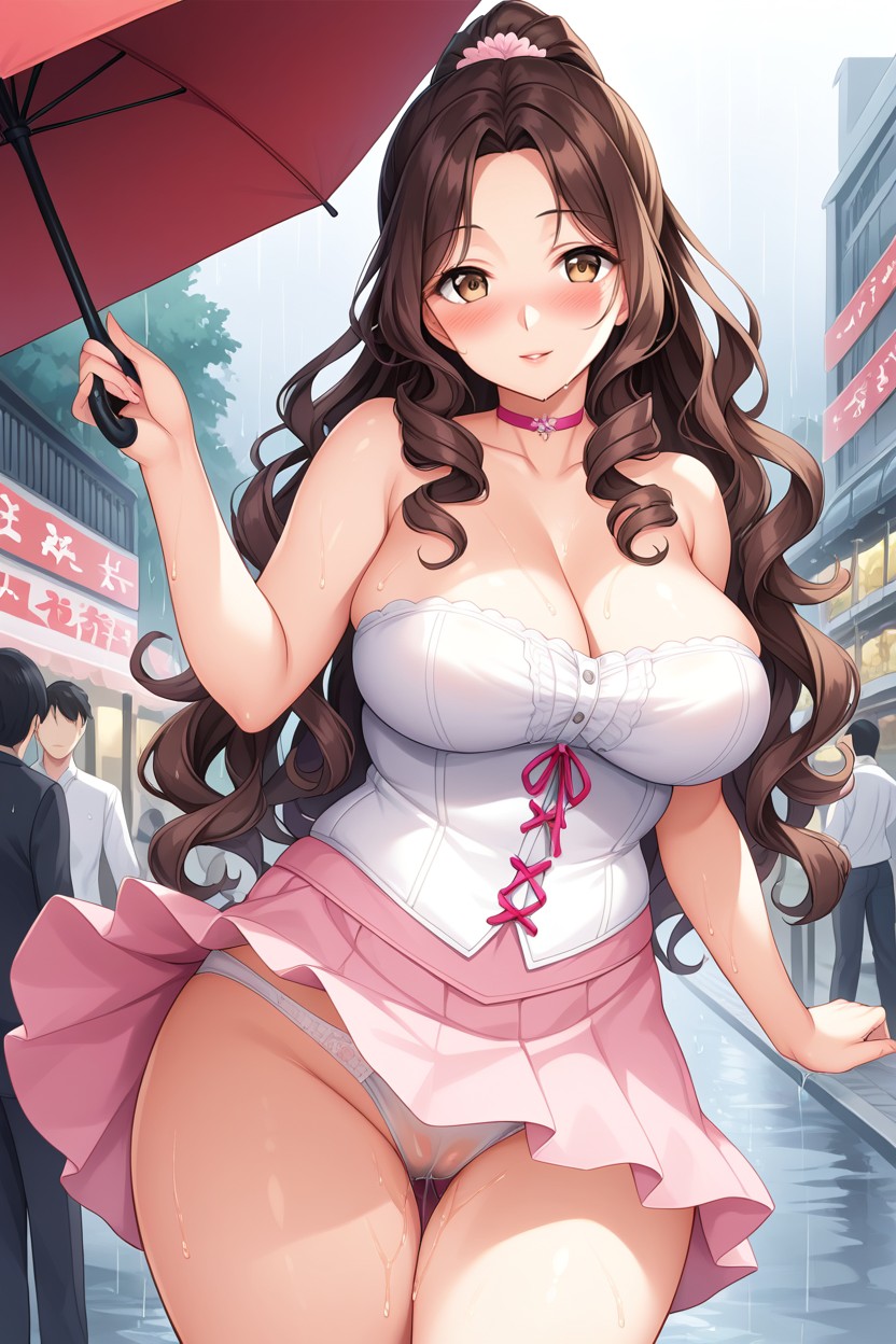 Pink Choker, Detailed Face, City Park Hentai IA