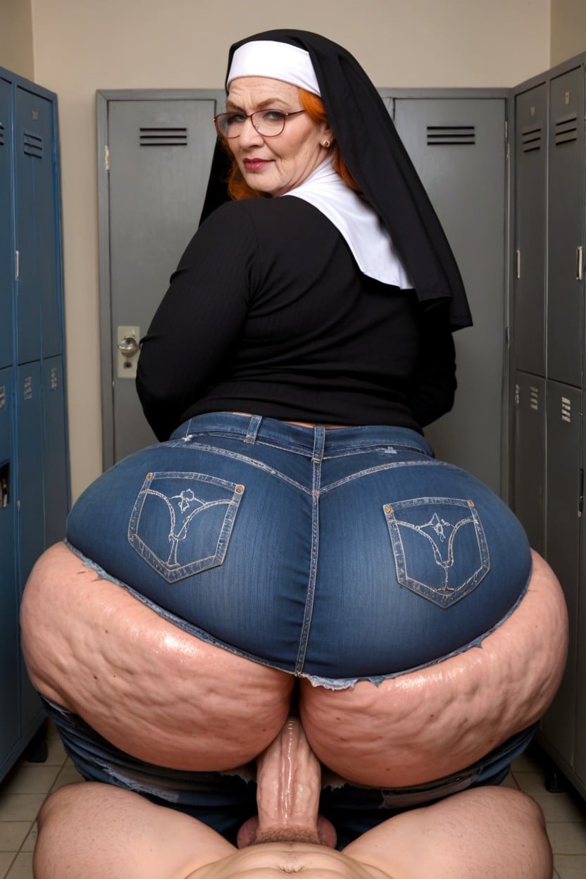 Extremely Humongous Ass, Oversized Ass, Wearing Glasses Porno IA