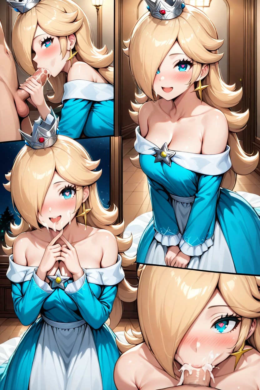 Bare Shoulders, Blue Eyes, Score Up Hentai AI Porn
