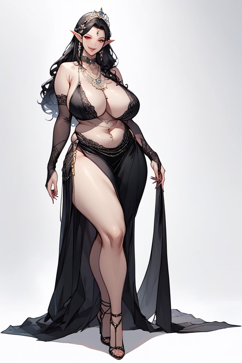 Black Dress, Fangs, Seductive Hentai IA