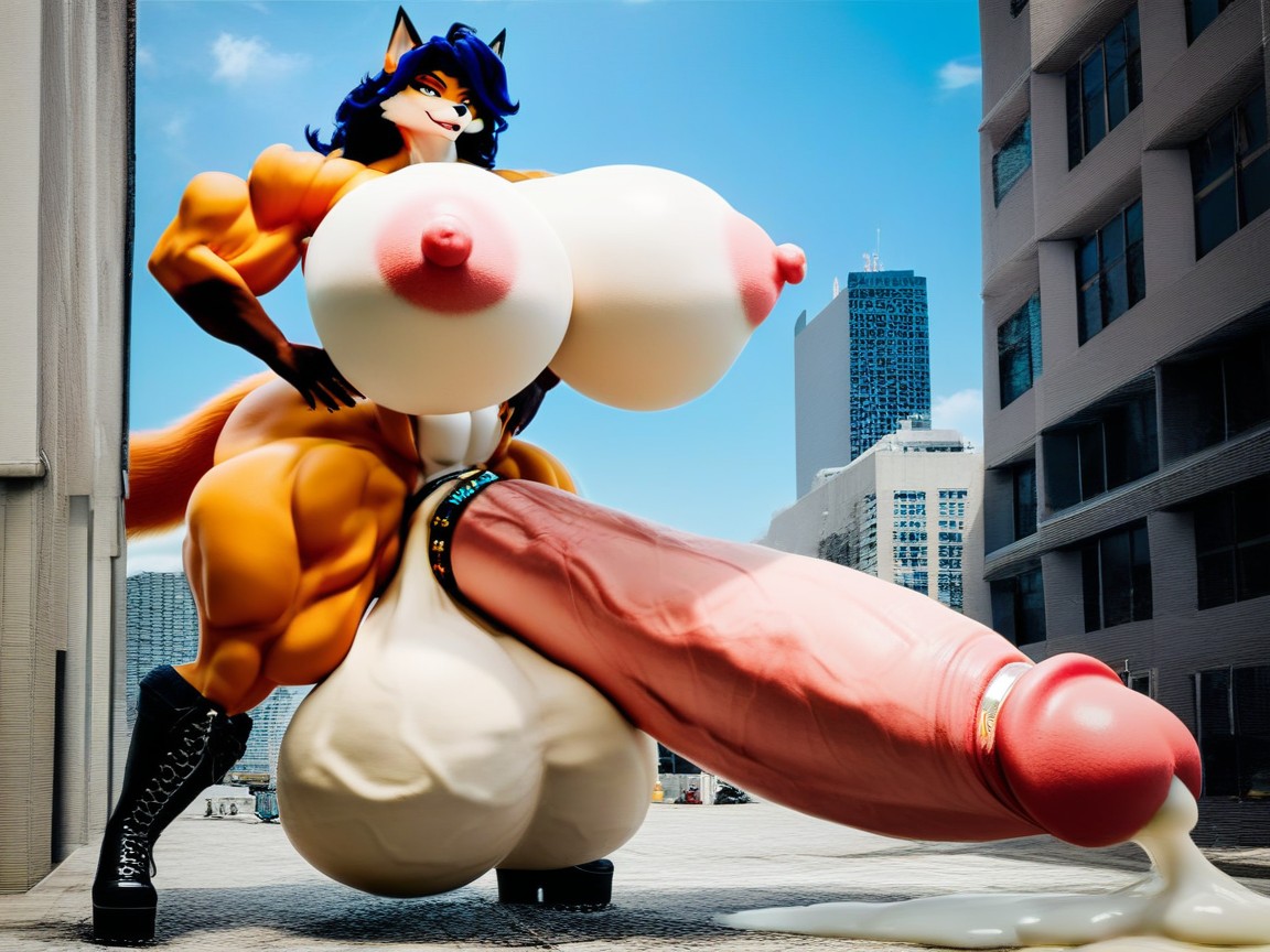 Thick Cock, Futanari With Erect Penis, Massive Huge ファーリーAIポルノ