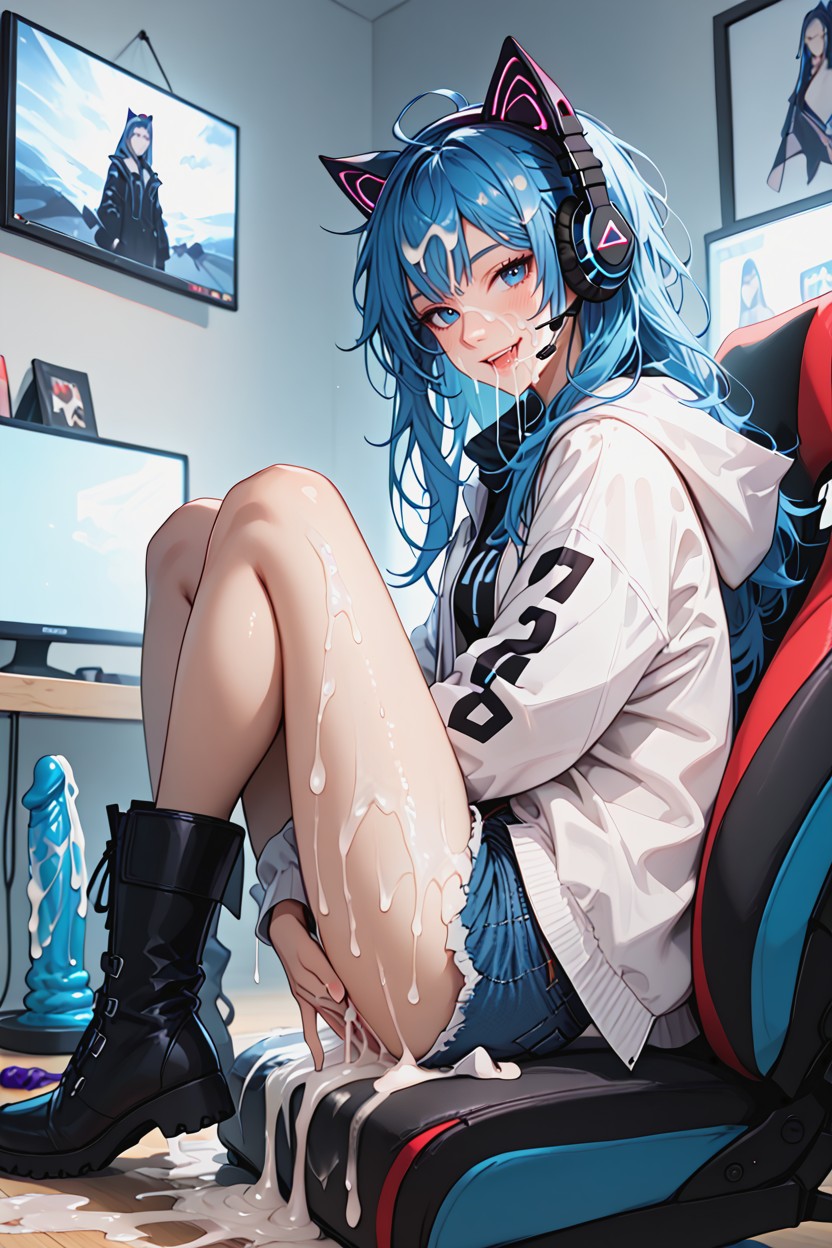 Wet Hair, Wet Cloth, Medium Chest Hentai IA
