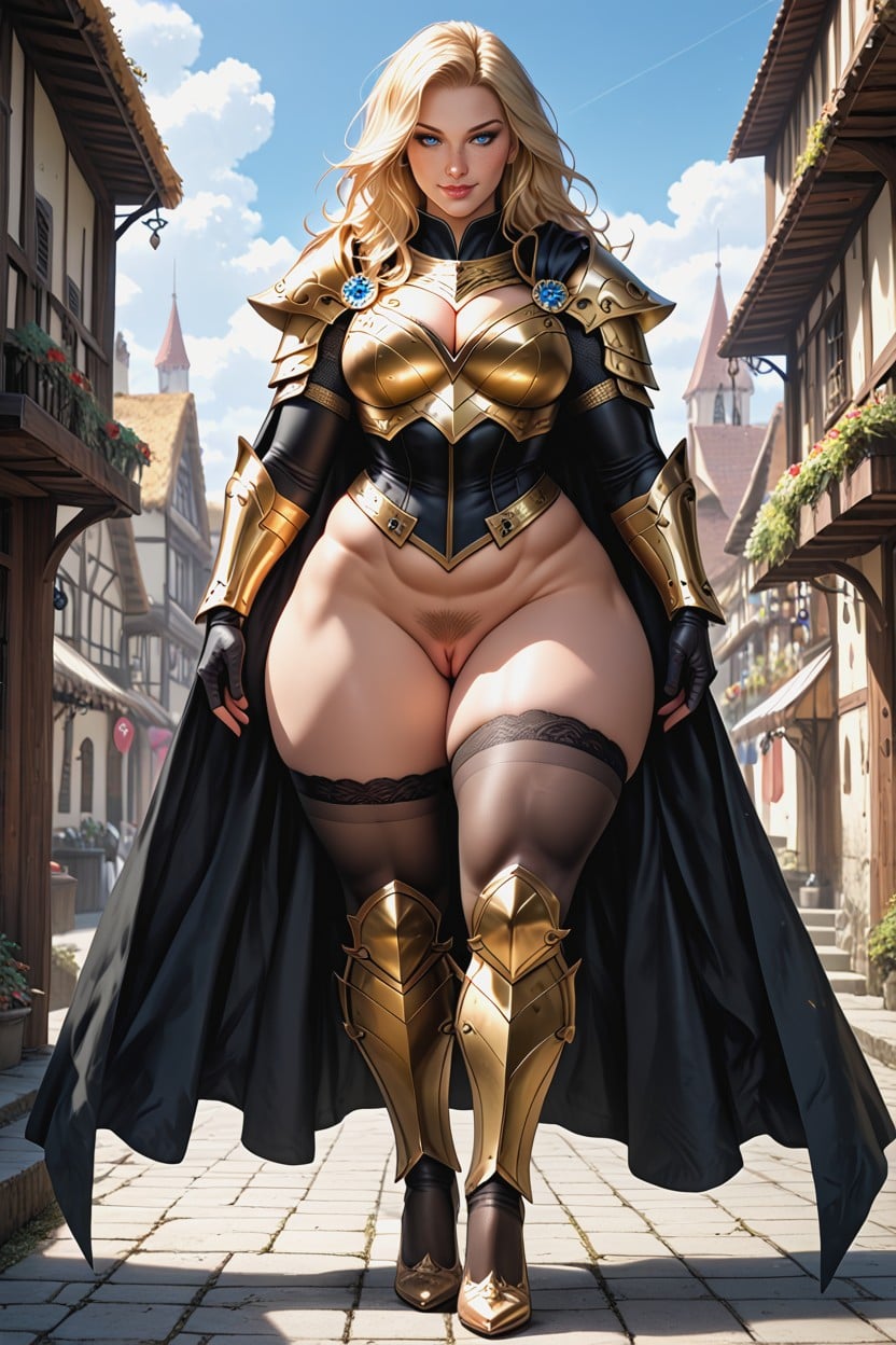 Hyper Hips, Almond Eye, Blonde Hair AI Porn