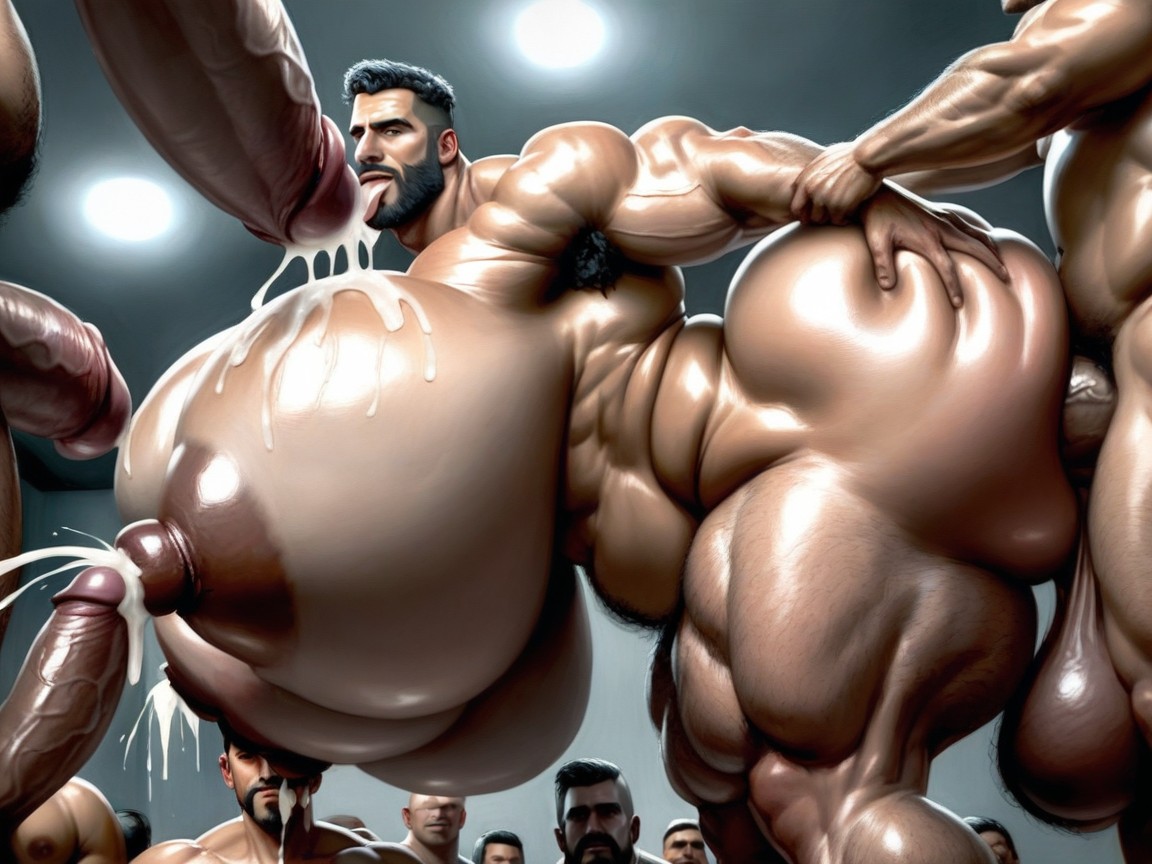 Big Pecs, Club, Hairy Thick Hyper Muscled Body Porno IA Gay