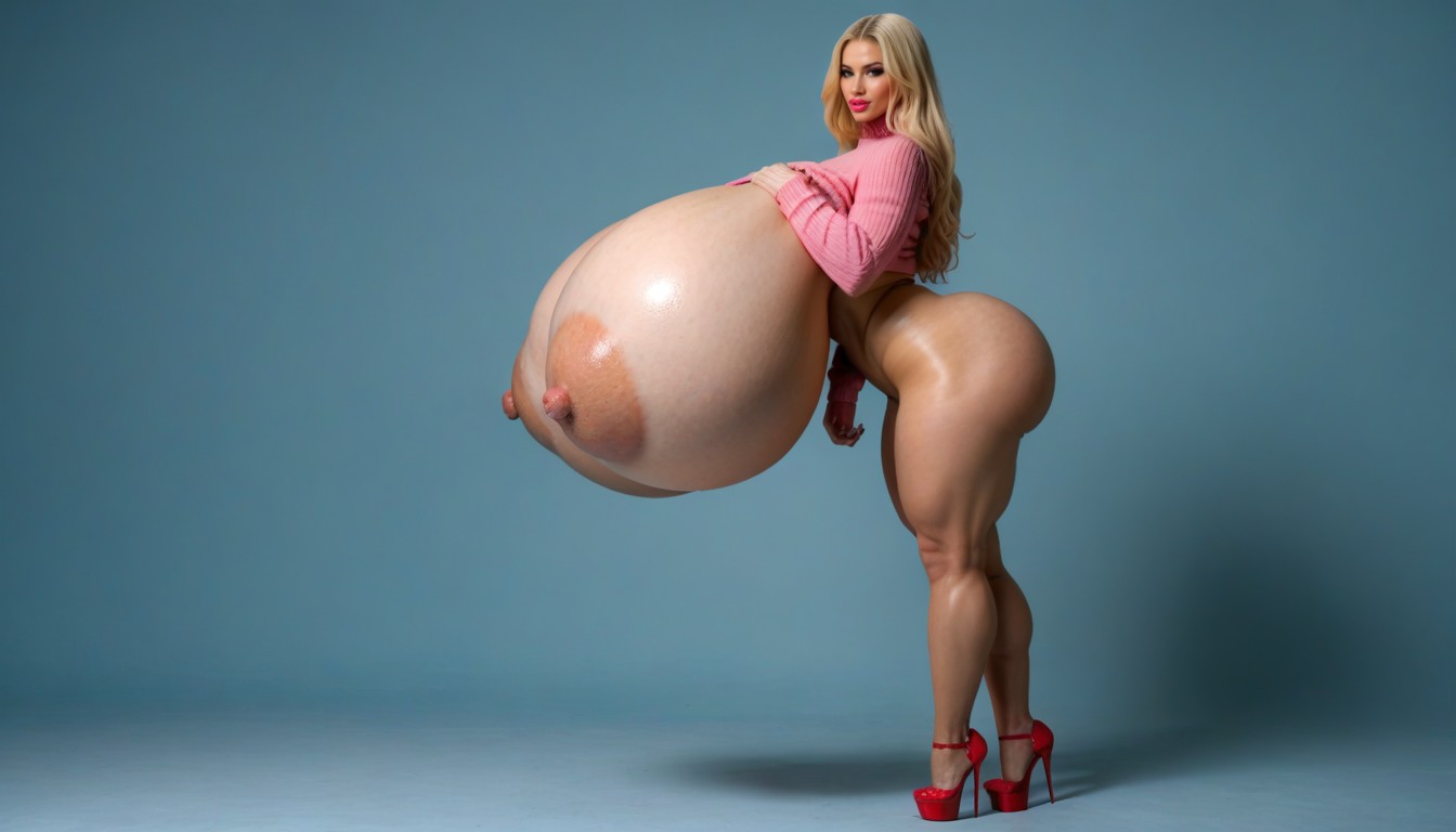 Hyper Gigantic Booty, Long Hair, Slutty AI Porn