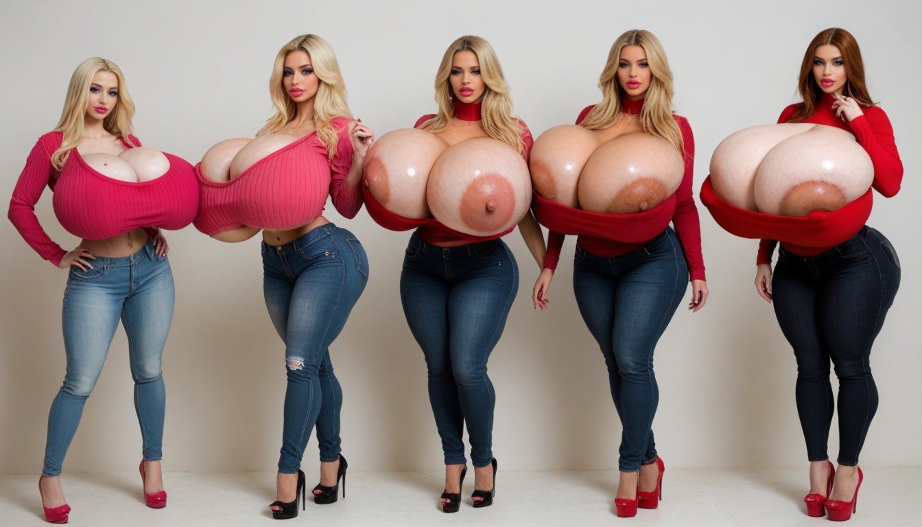 Extreme Hyper Wasp Waist, Bimbo With Hyper Gigantic Boobs, Perfect Figure AI Porn