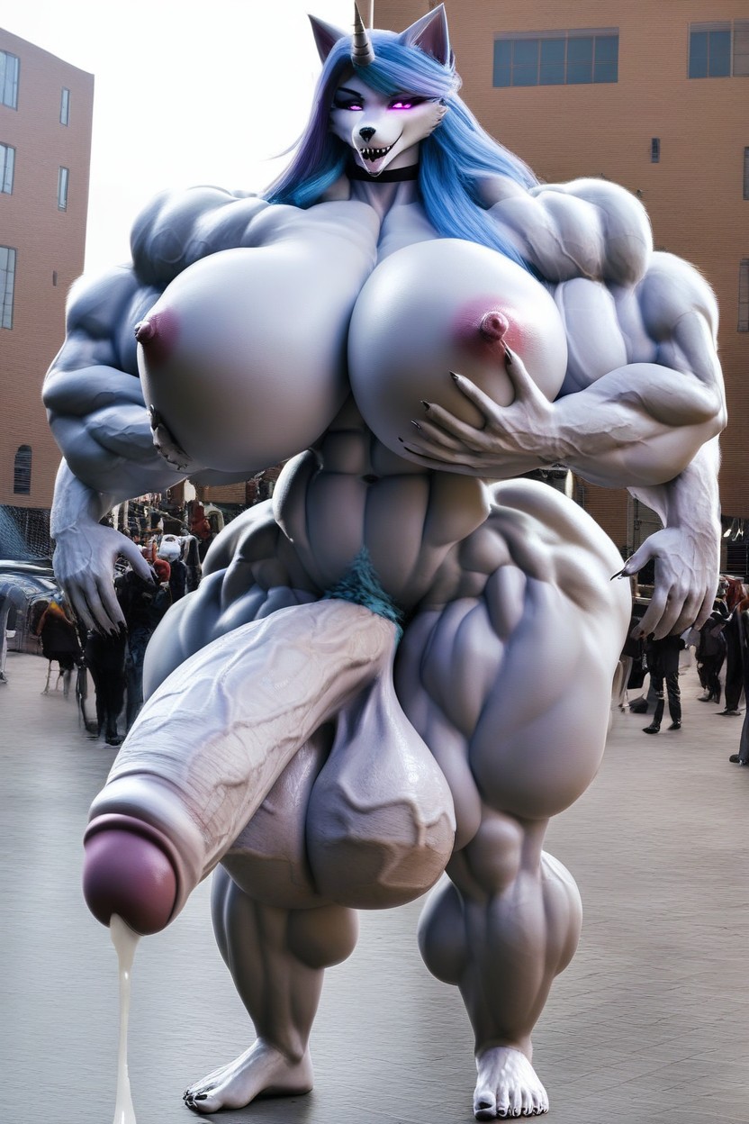 胸の拡大, Hyper Muscular, Penis Size Bigger Than Body ファーリーAIポルノ