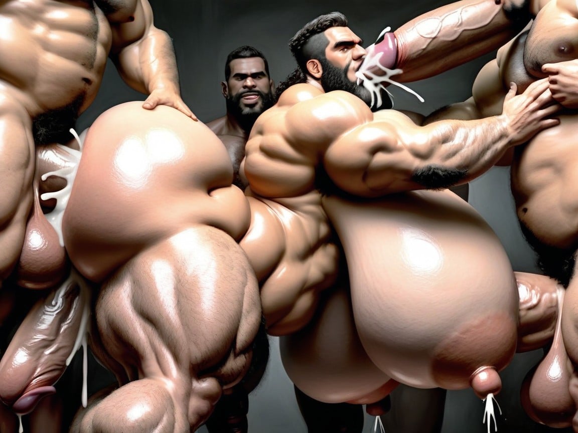 Club, Oiled Skin, Lactating Boobs AI Gay Porn