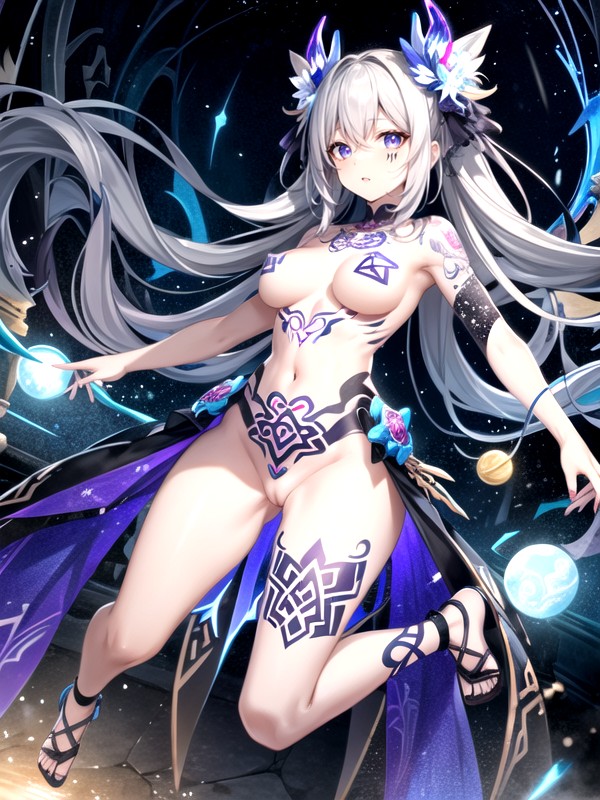 Electric Circuit Pattern Tattoo, Mystery Room, Perfect Body Hentai IA
