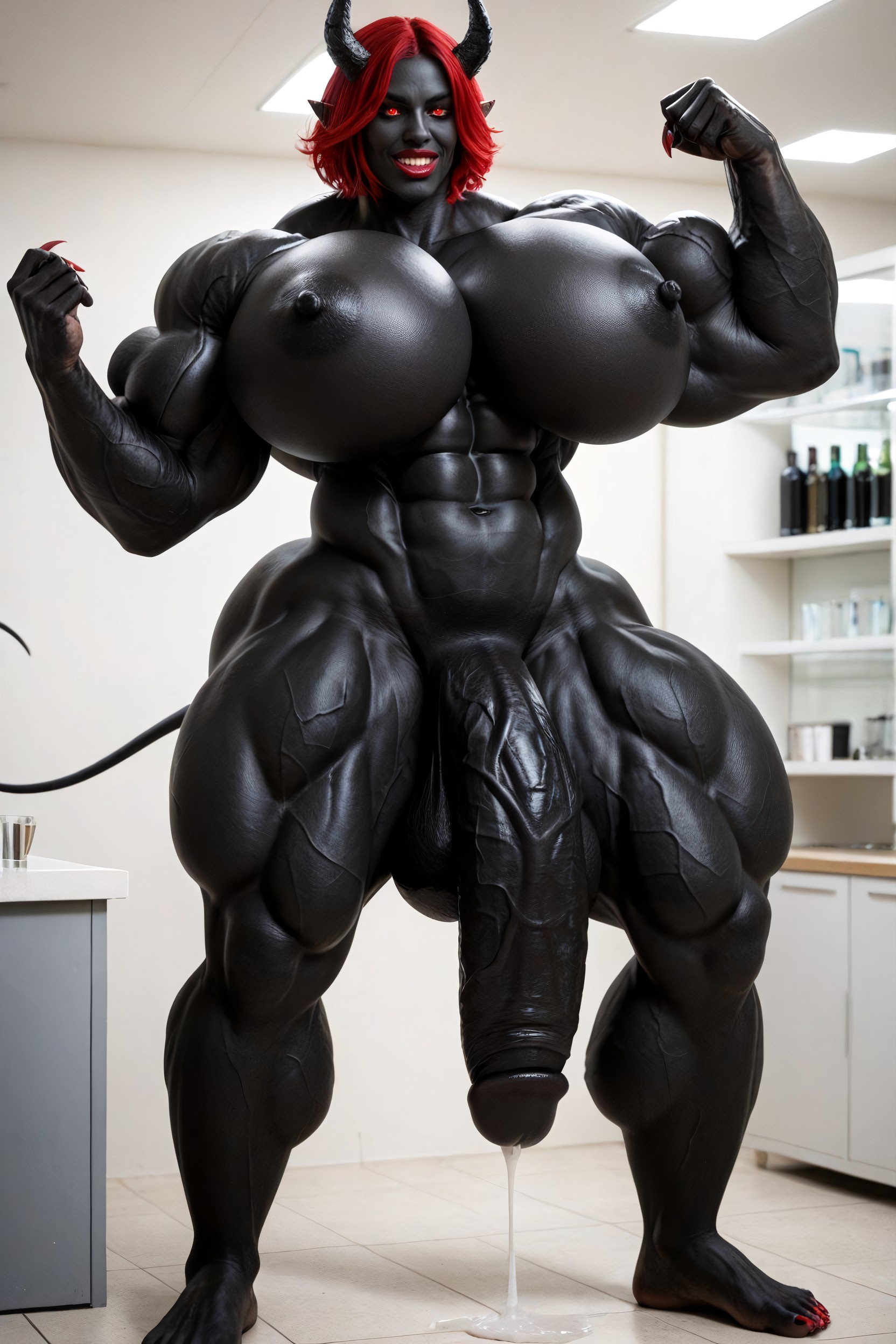 Laboratoire, Head Touching The Ceiling, Impossibly Gigantic Black Cock Porno IA transsexuelle