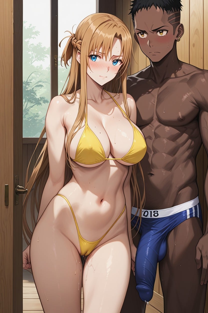 Walking In, Half Penis Visible, Very Tight Bikini Porno IA Hentai