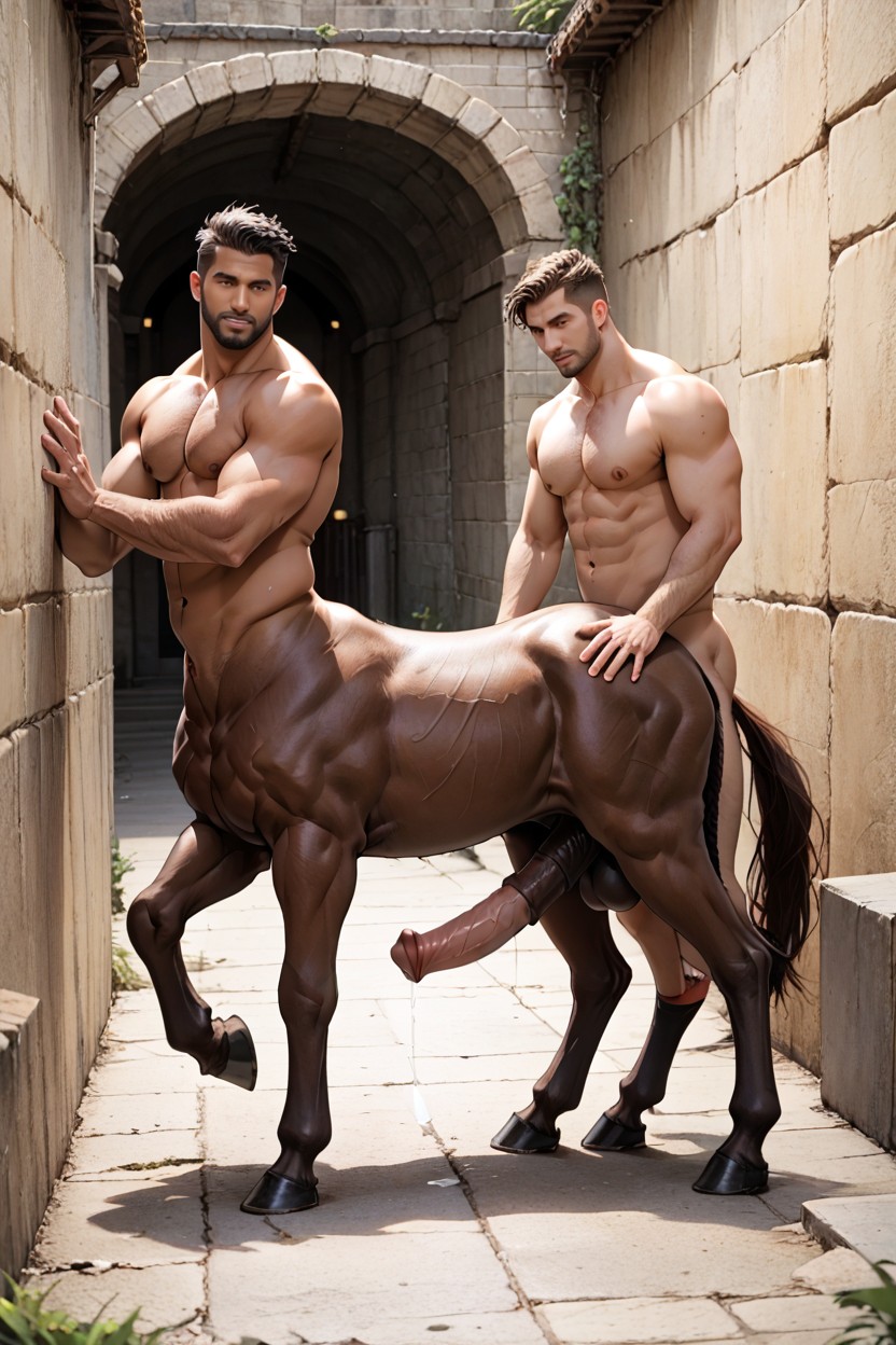 Dungeon, Hyper Thick Cock, Human Fucked By Humantaur 게이 AI 포르노