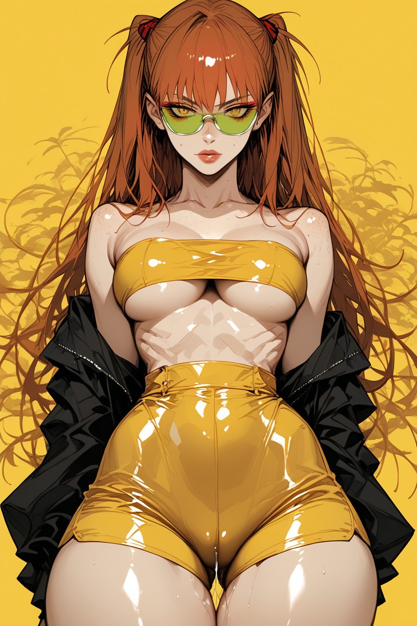 Thick Thighs, Green Sunglasses, Blue Thick Eye Makeup Hentai IA
