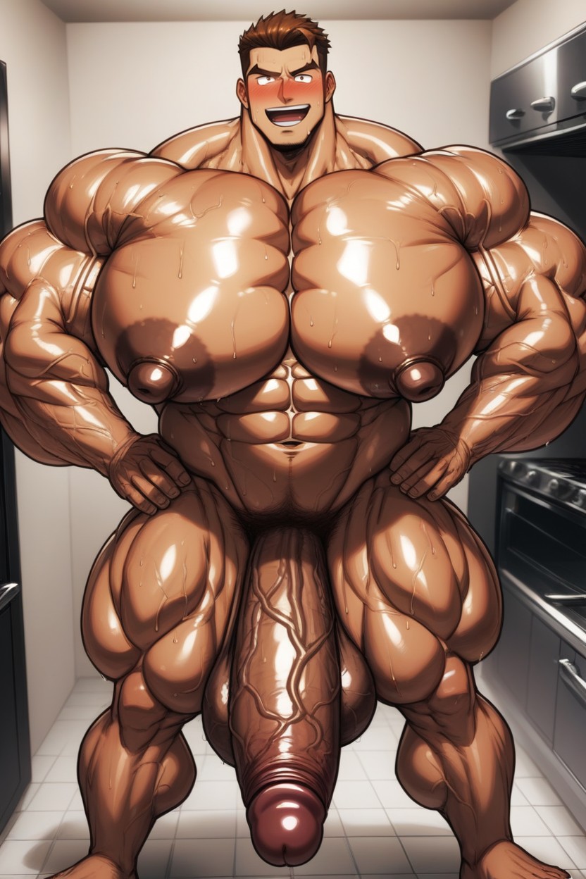 Hyper Massive Balls, Big Nipples, Massive Penis Porno IA Gay