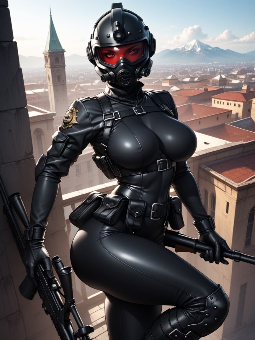 Insanely High Detailed Bodysuit, Fit Body, View Focussed On Sniper Rifle Hentai AI Porn