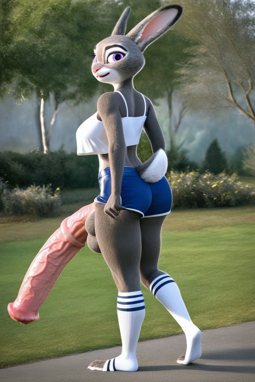 Side View, Perky Breasts, Athletic Attire Furry AI Porn