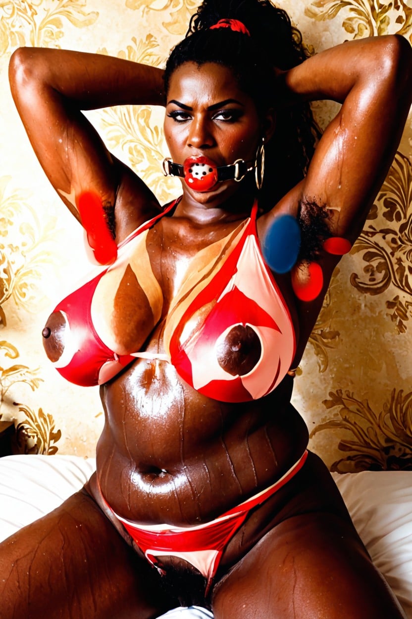 Oversize Areolas, African Prostitute, Oversize Ball Gag AI Porn