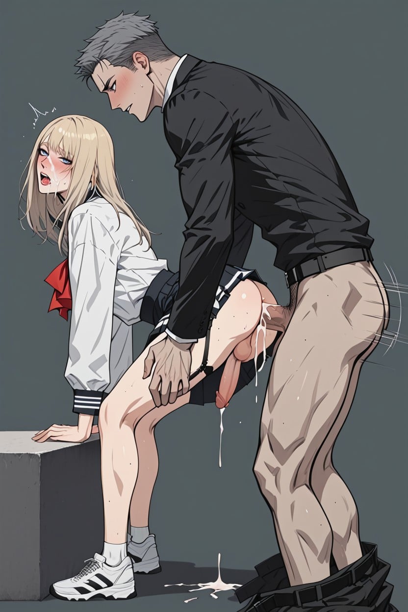 Pink Nipples And Cock, Passionate Sex, Blonde Man Fucked By Grey Hair Man 게이 AI 포르노