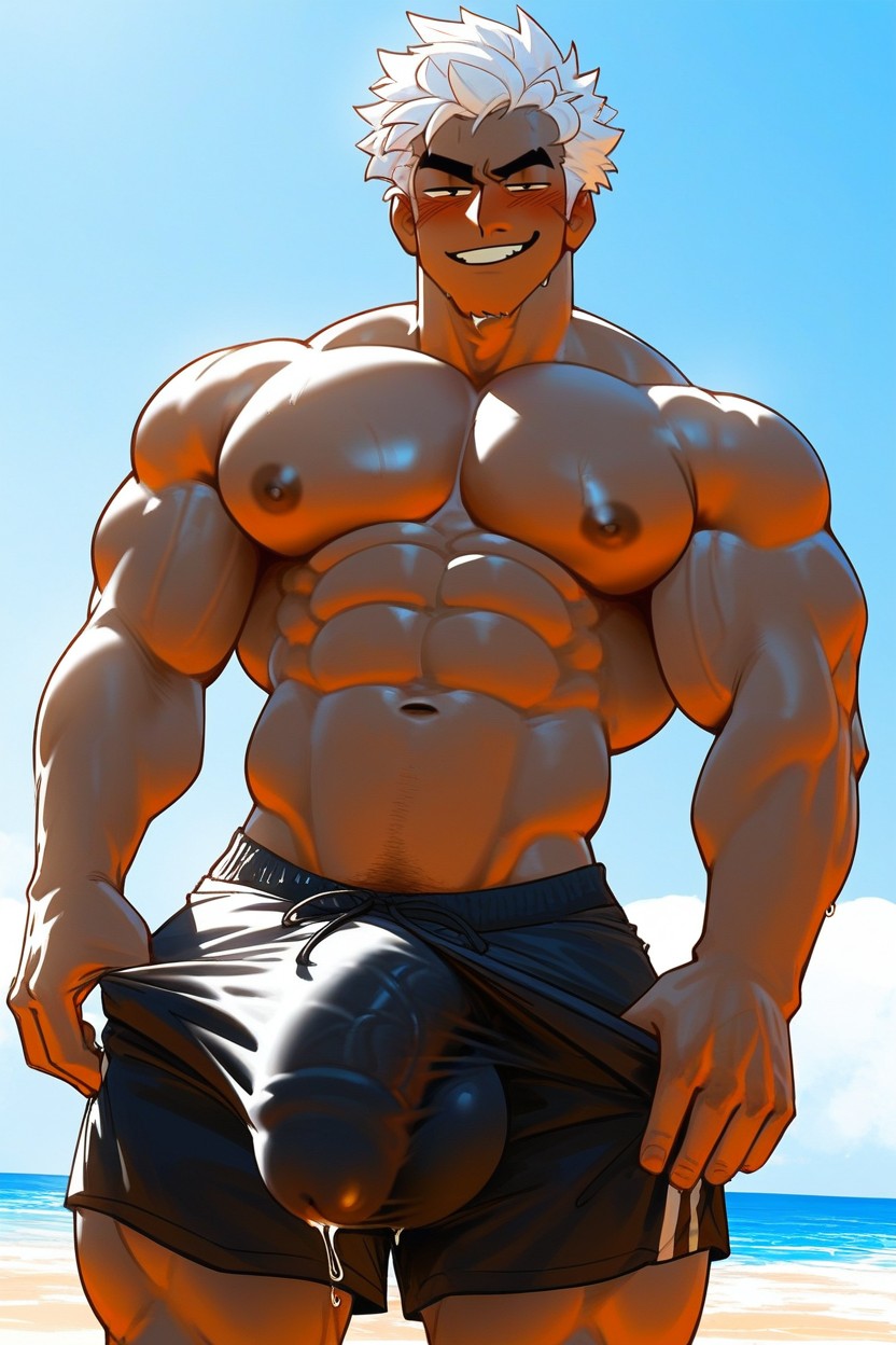Large Pecs, Hyper Large Cock, Dripping Wet AI同性戀黃片