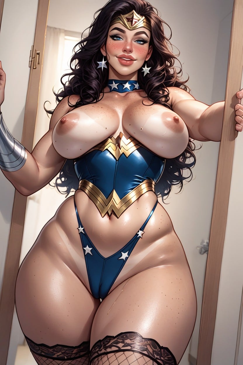 Selfie, Camel Toe, Rounded Breast With Huge Pink Erected Nipples AI Porn
