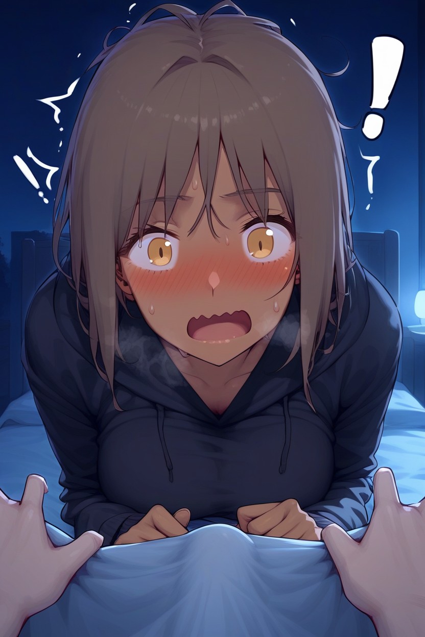 Surprised, 18+, She Pulls On The Blanket Hentai AI Porn