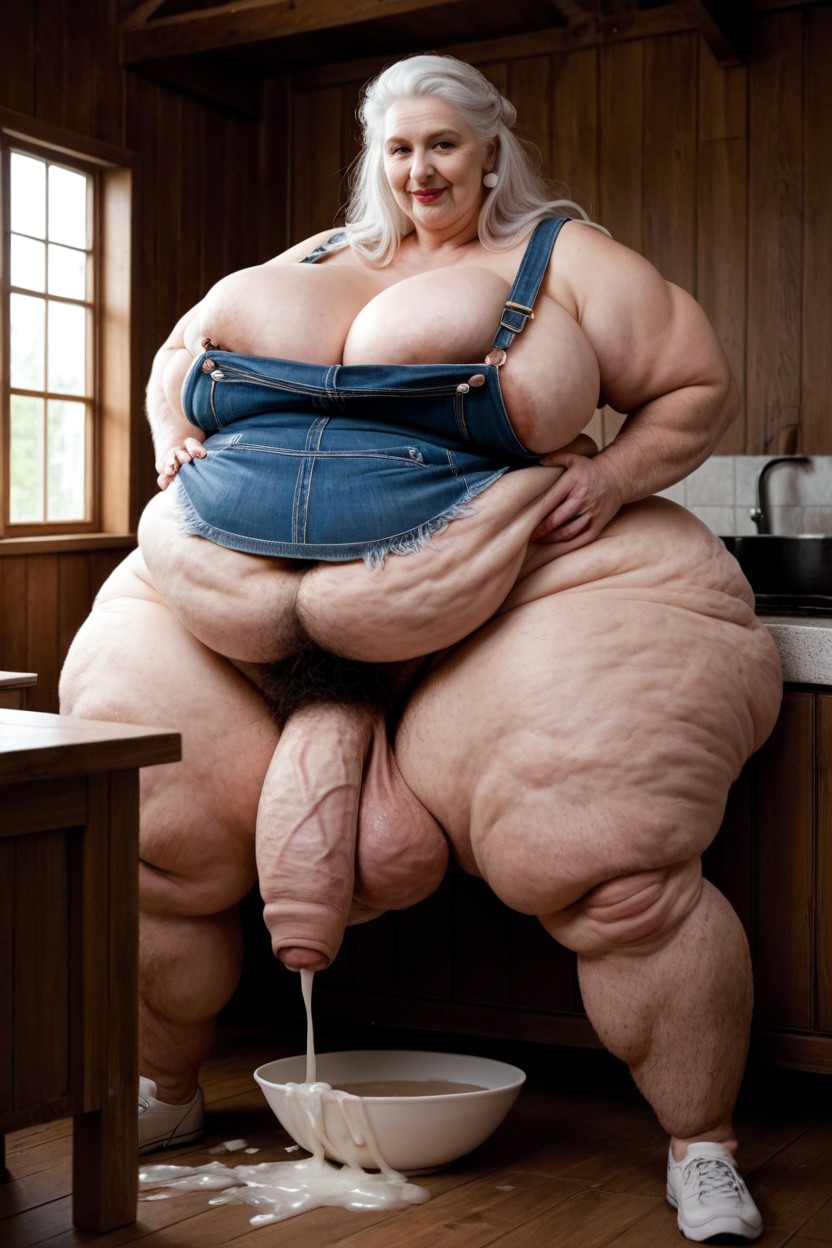 Big Belly, Obese, Sitting Down AI Porn