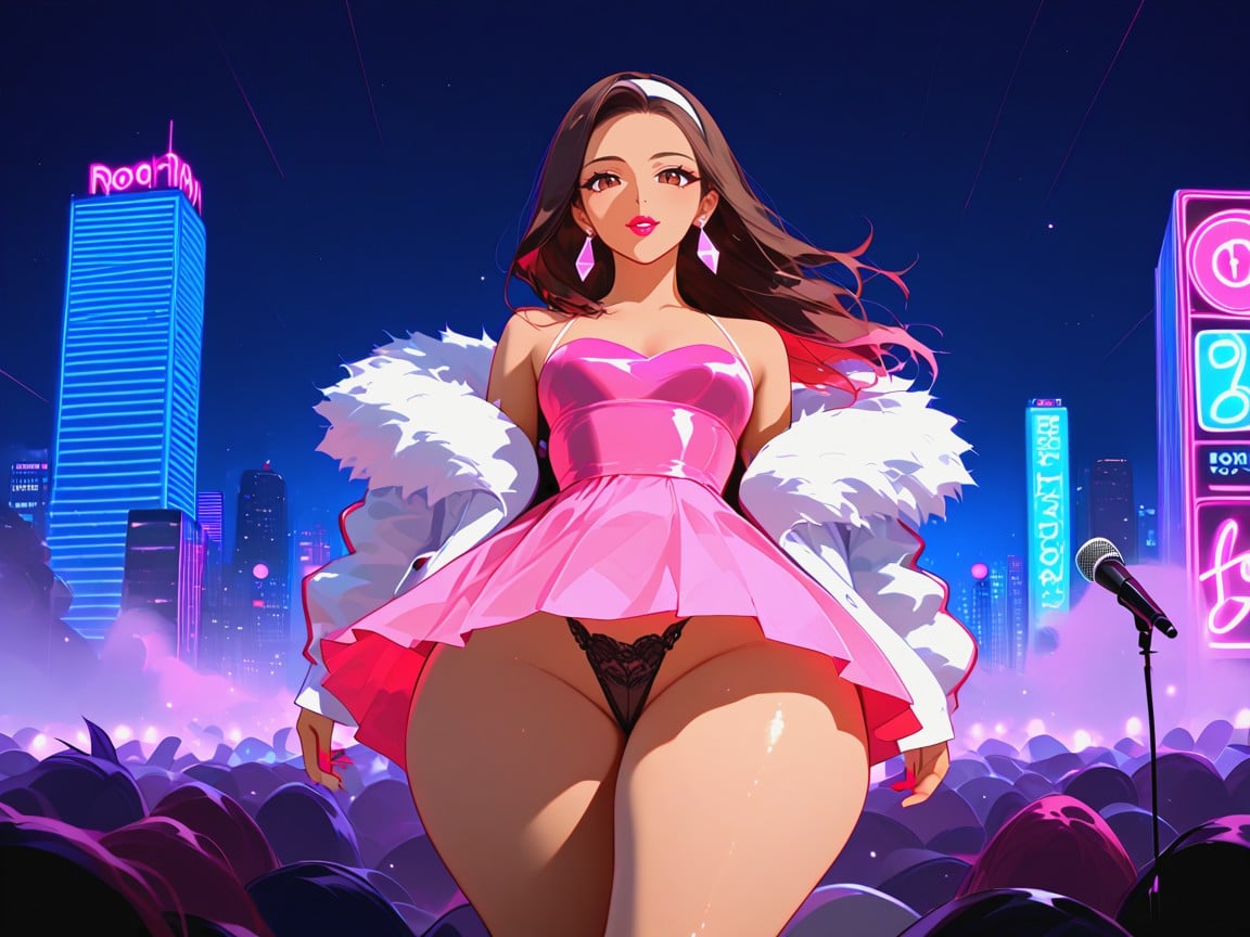 Small Breasts, Pretty Diva Face, Rock Band Theme AI Porn