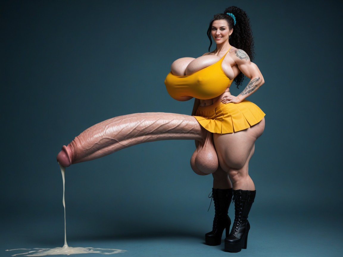 Hyper Wide Hips, Long Hair, Massive Huge Cock Porno shemale IA