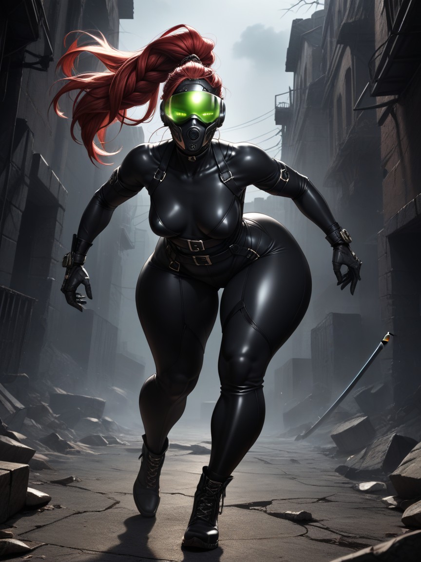 Body, Dynamic Pose, Ruined Building Hentai AI Porn