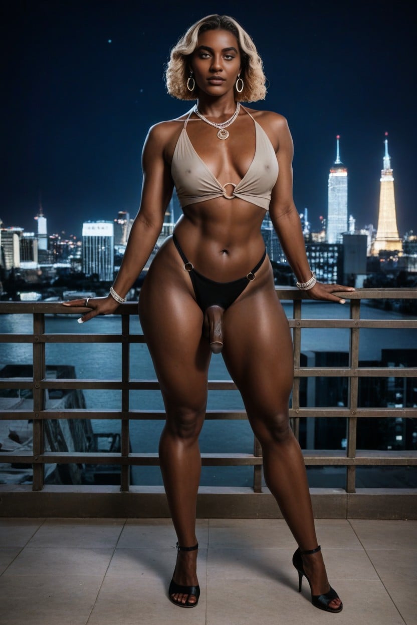 Hourglass Figure, Defined Jawline, Oval Face Porno IA transsexuelle