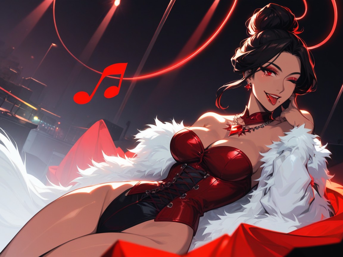 Rooftop Location, Long Black Hair, 18+ Hentai AI Porn